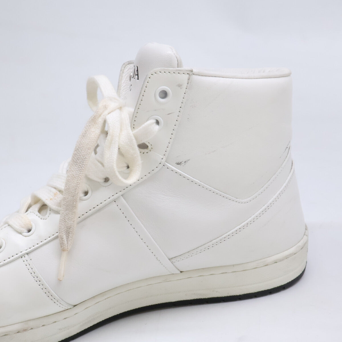 PRADA Prada Triangle-Logo-Plate High-Top Sneakers Shoes