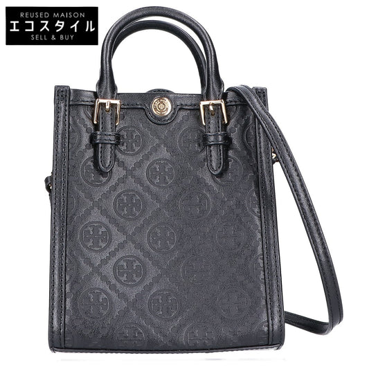 Tory Burch トリーバーチ 【美品】Tモノグラム レザー スクエア 2WAYショルダー ハンドバッグ