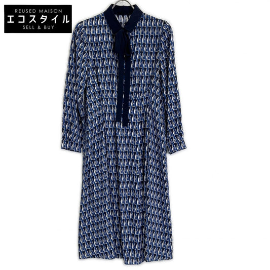 MACKINTOSH マッキントッシュ ネイビー系 Mダイヤモンドシェイプパターンプリントワンピース ワンピース