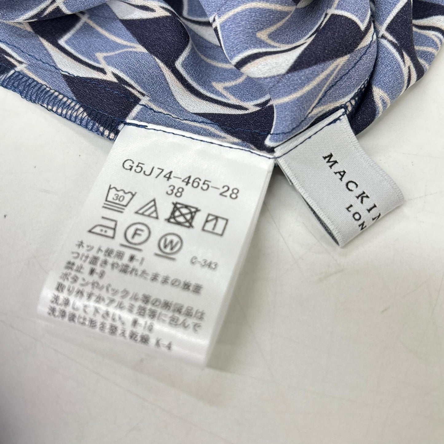 MACKINTOSH マッキントッシュ ネイビー系 Mダイヤモンドシェイプパターンプリントワンピース ワンピース