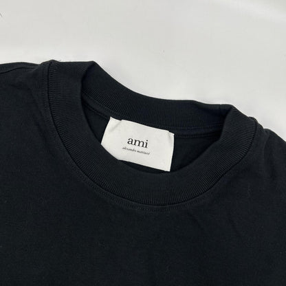 AMI PARIS アミパリス ブラック ハート刺繍 半袖Tシャツ トップス