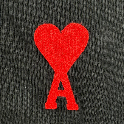 AMI PARIS アミパリス ブラック ハート刺繍 半袖Tシャツ トップス
