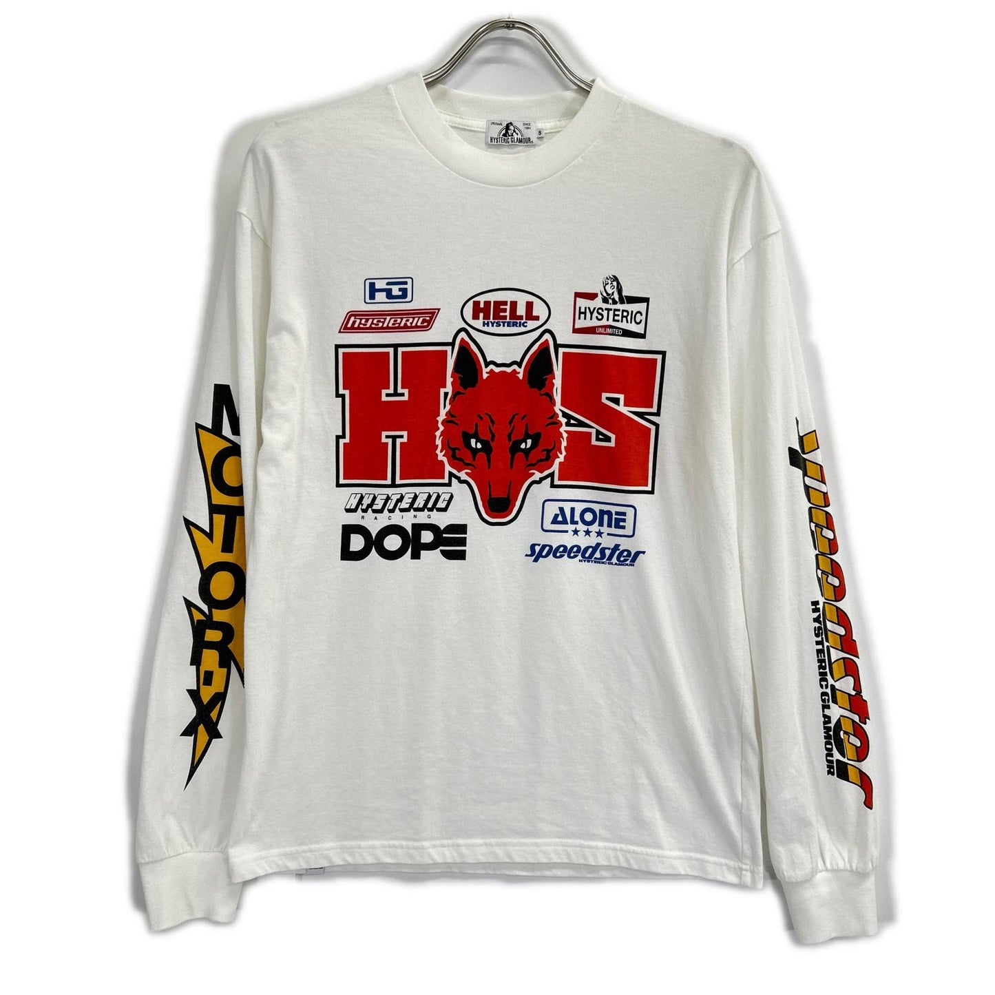 HYSTERIC GLAMOUR ヒステリックグラマー ホワイト グラフィックプリント 長袖Tシャツ トップス