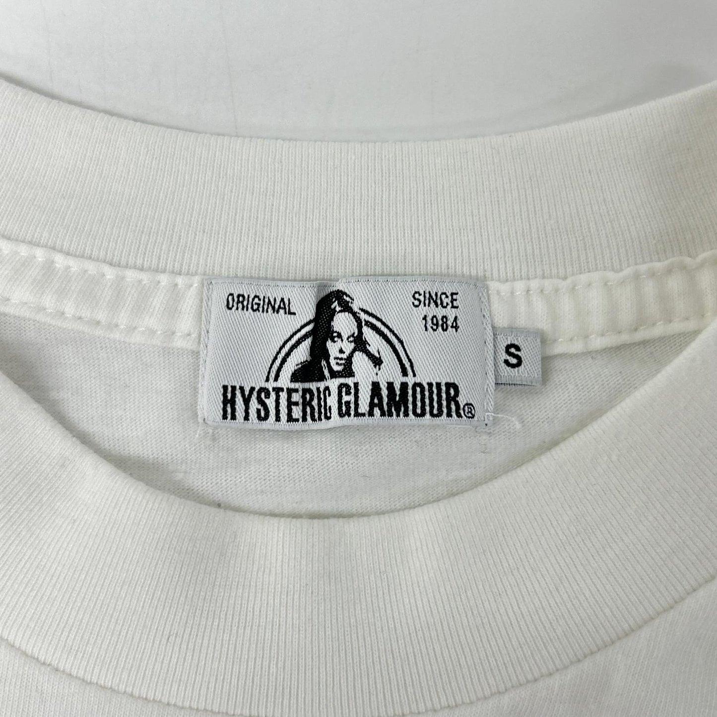 HYSTERIC GLAMOUR ヒステリックグラマー ホワイト グラフィックプリント 長袖Tシャツ トップス