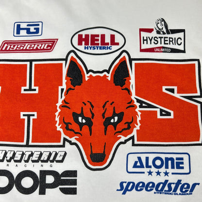 HYSTERIC GLAMOUR ヒステリックグラマー ホワイト グラフィックプリント 長袖Tシャツ トップス