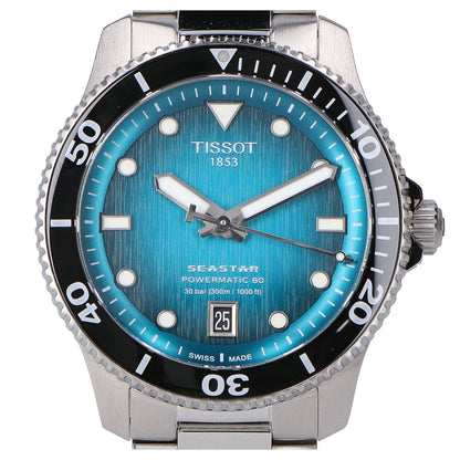 TISSOT ティソ 【美品】T120.807.11.091.00 TISSOT シースター 1000 40mm シースルーバック 自動巻き 腕時計
