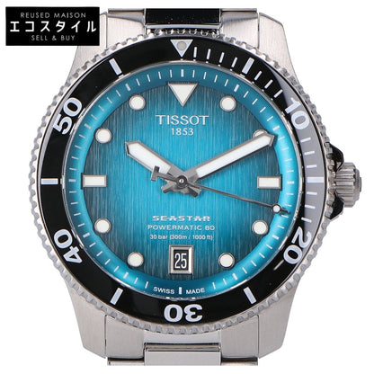 TISSOT ティソ 【美品】T120.807.11.091.00 TISSOT シースター 1000 40mm シースルーバック 自動巻き 腕時計