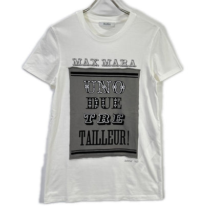 Max Mara マックスマーラ 19460313 ホワイト UNO DUE TRE Tシャツ トップス