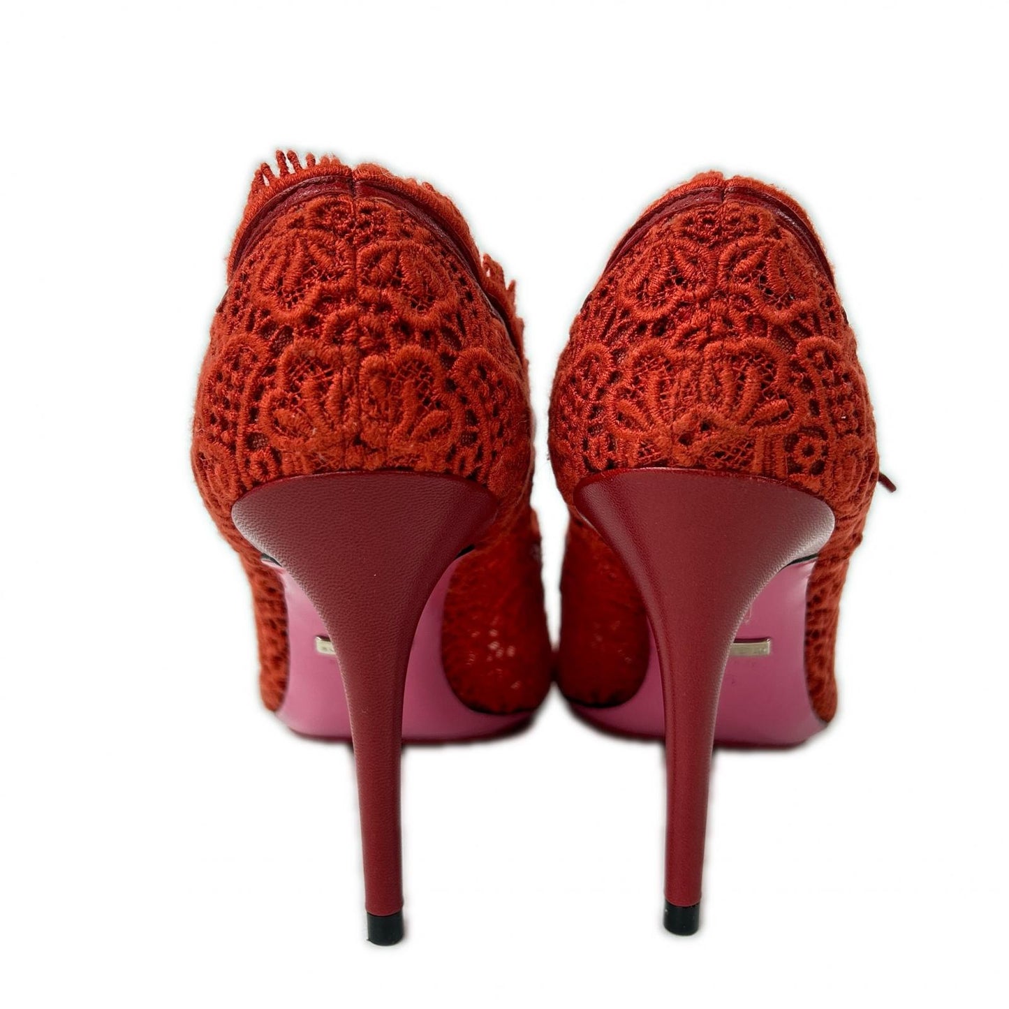 GUCCI グッチ 【新品同様】レース アンクルストラップ ポインテッドトゥ ヒール パンプス シューズ