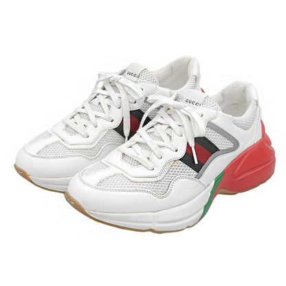 GUCCI グッチ メッシュ×レザー Rhyton スニーカー シューズ メンズ ホワイト系 8 シューズ