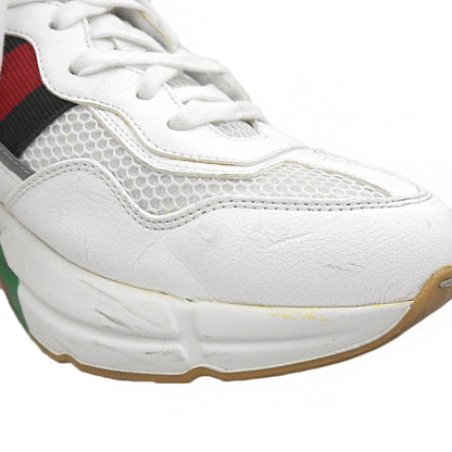 GUCCI グッチ メッシュ×レザー Rhyton スニーカー シューズ メンズ ホワイト系 8 シューズ