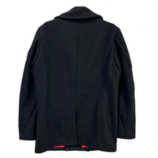 schott ショット 7081 ブラック レザーパイピング ピーコート コート