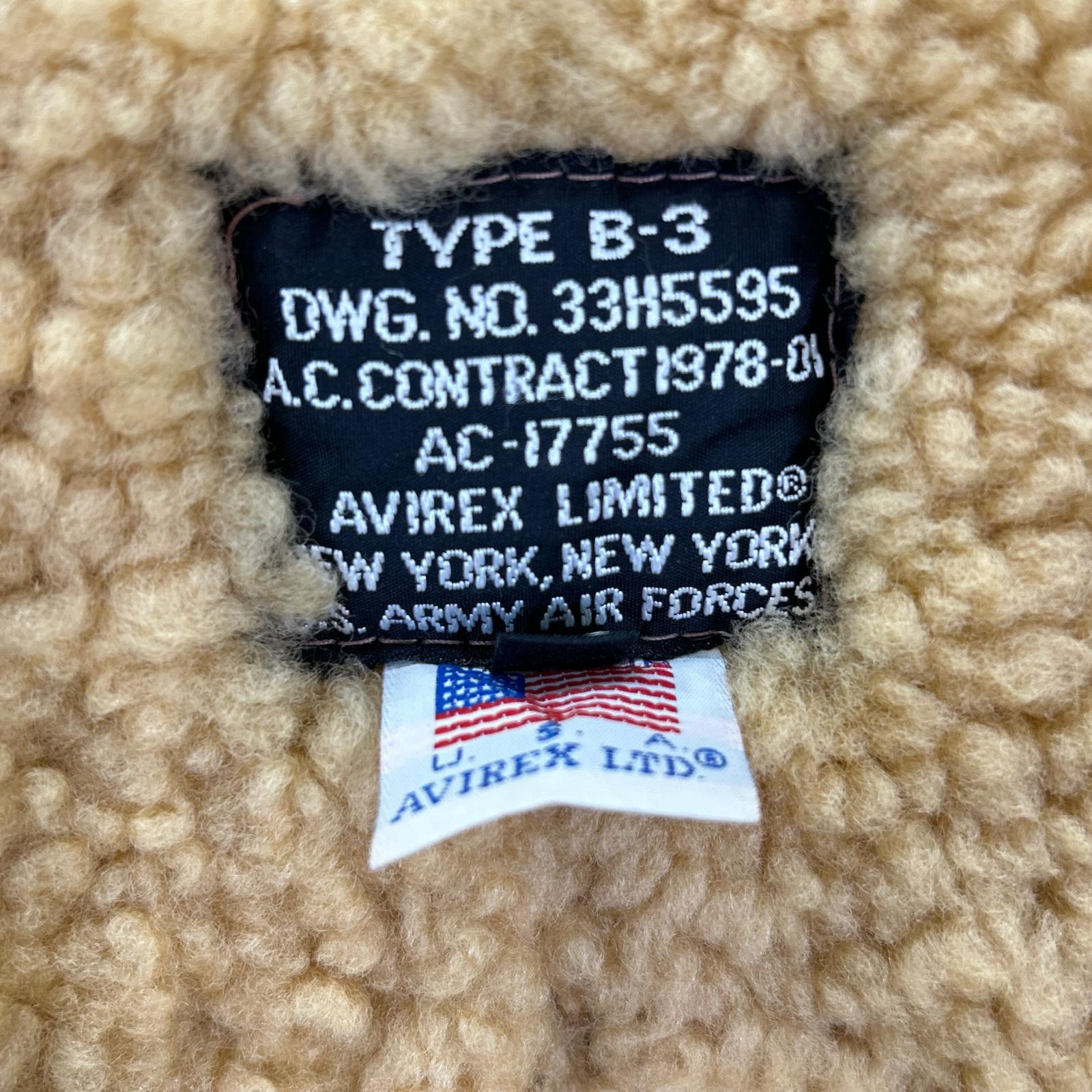 AVIREX アヴィレックス B-3 ブラウン ムートン フライトジャケット ジャケット