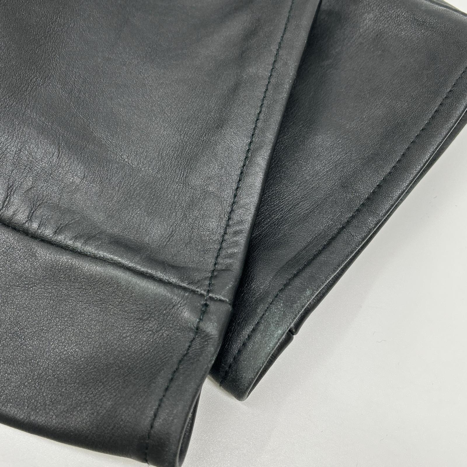 schott ショット ブラック レザーパンツ ボトムス