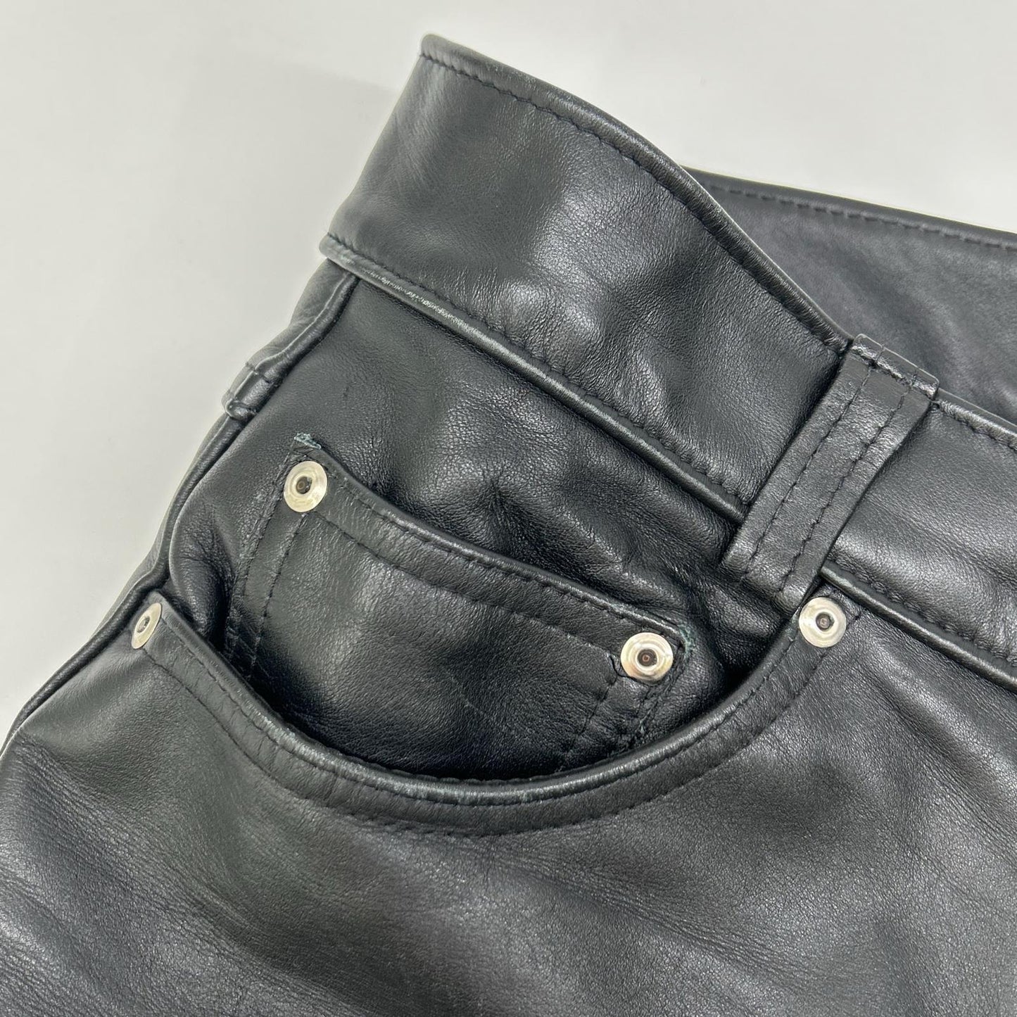 schott ショット ブラック レザーパンツ ボトムス