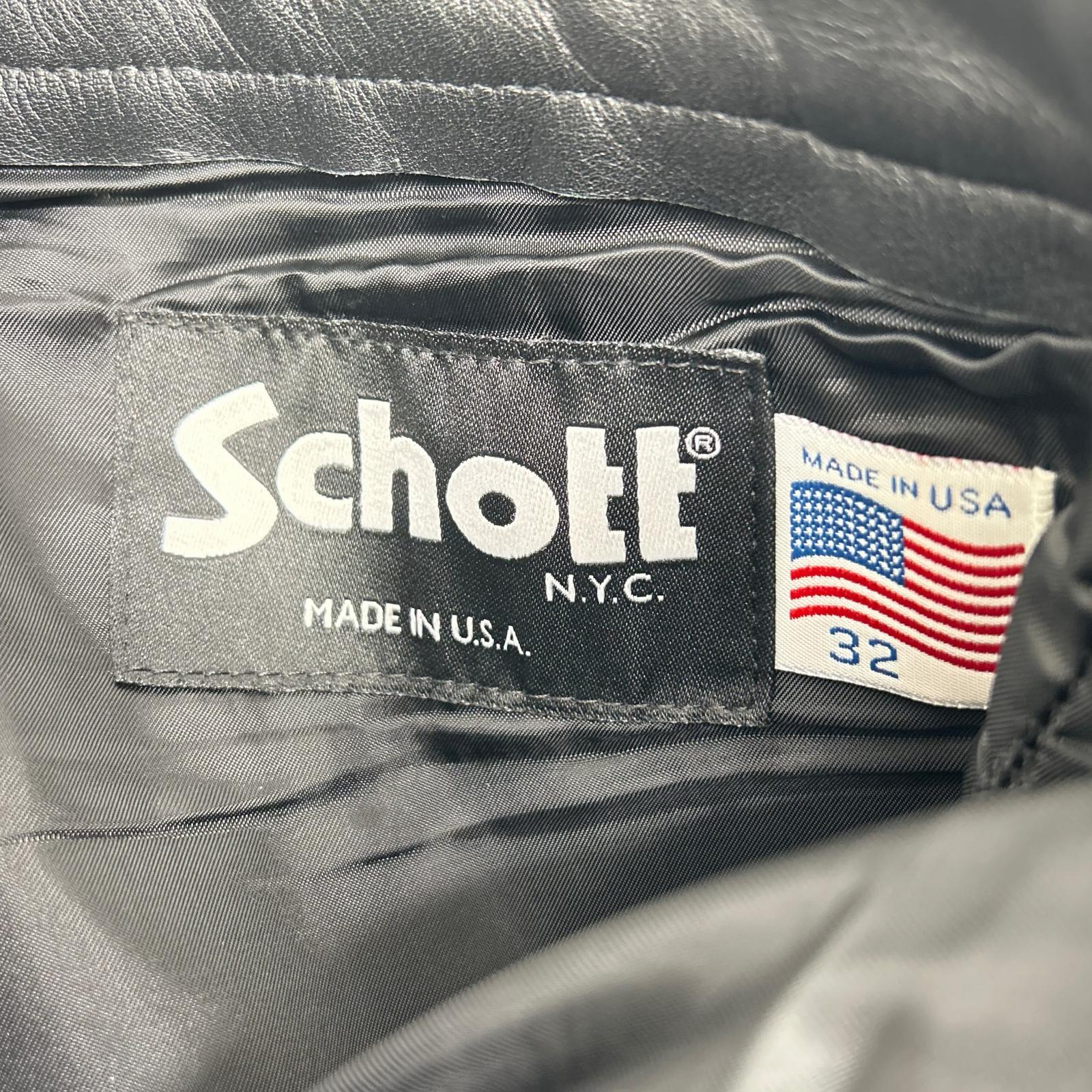 schott ショット ブラック レザーパンツ ボトムス
