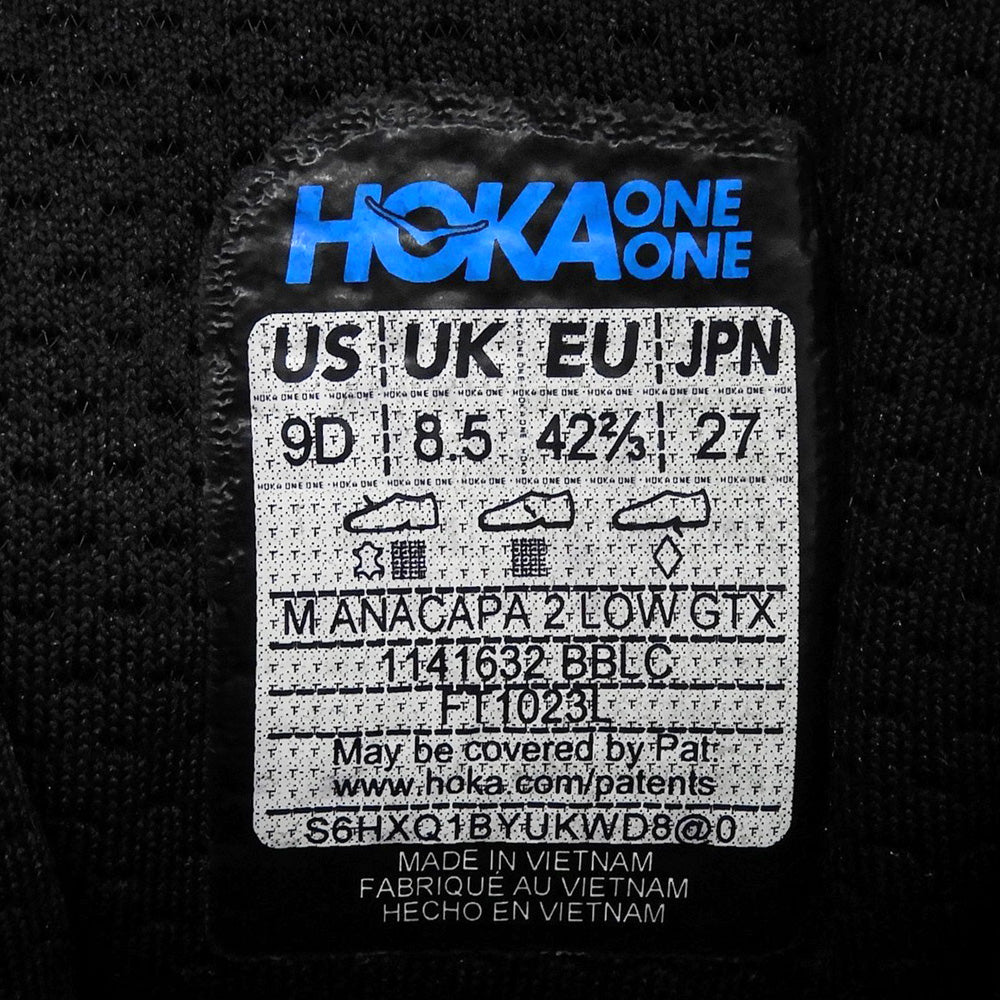 HOKAONEONE ホカオネオネ アナカパ 2 ロー GTX DOTN シューズ メンズ ブラック 27cm 1141632 シューズ