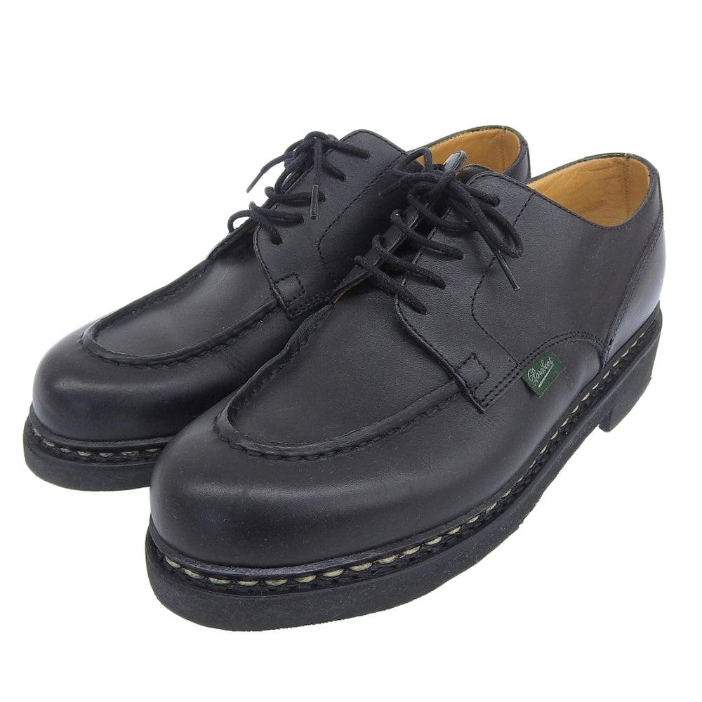 Paraboot パラブーツ 美品 シャンボード Uチップ レザー シューズ レディース ブラック 6 105273 シューズ