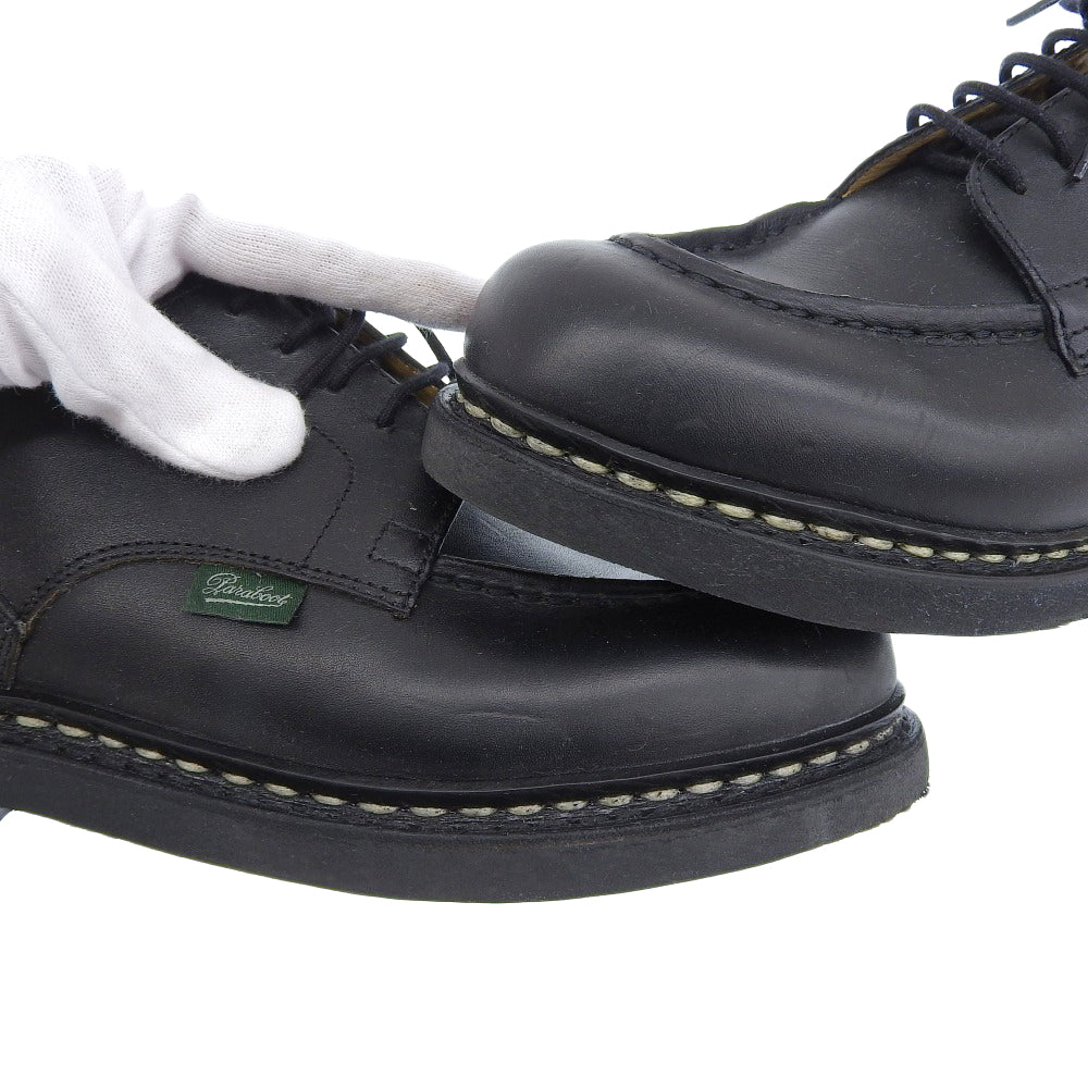 Paraboot パラブーツ 美品 シャンボード Uチップ レザー シューズ レディース ブラック 6 105273 シューズ