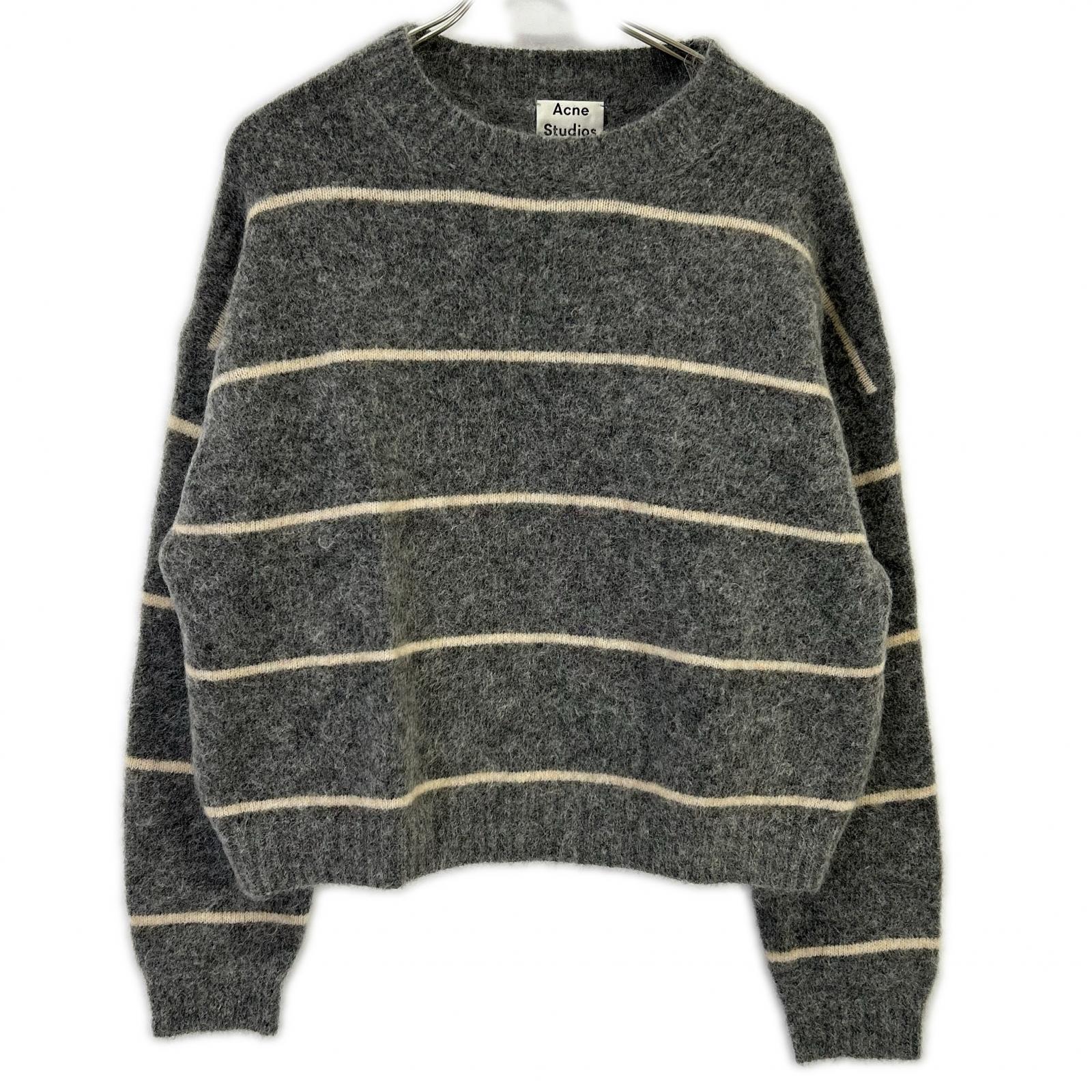 ACNE STUDIOS アクネ ストゥディオズ 2810800472 グレー ウールニット ストライプセーター トップス