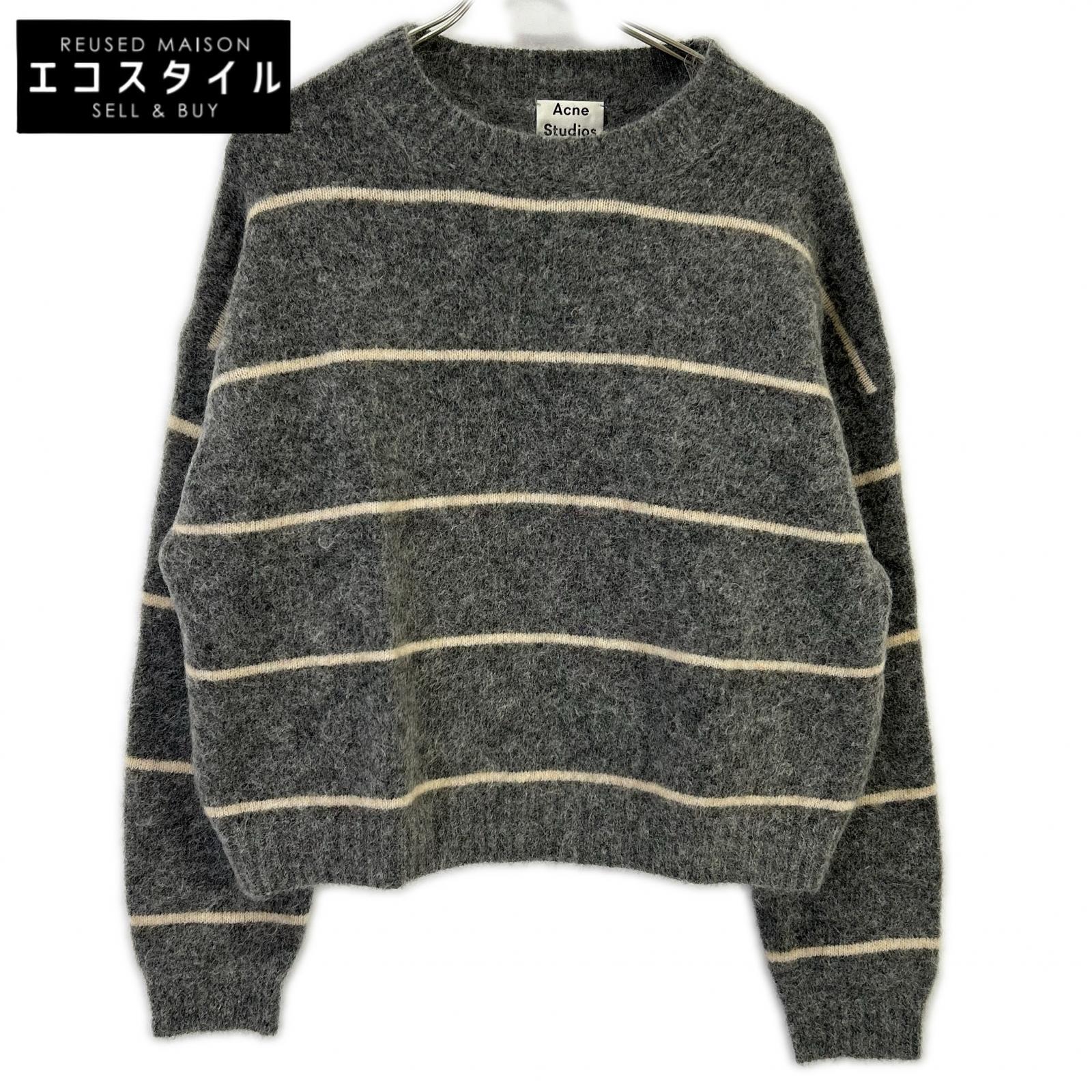 ACNE STUDIOS アクネ ストゥディオズ 2810800472 グレー ウールニット ストライプセーター トップス