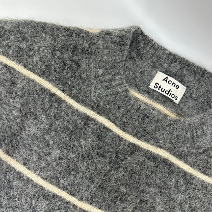 ACNE STUDIOS アクネ ストゥディオズ 2810800472 グレー ウールニット ストライプセーター トップス