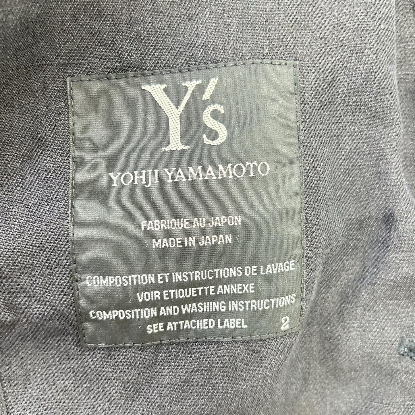 Y's ワイズ ブラック リネン100 デザイン ジャケット ジャケット