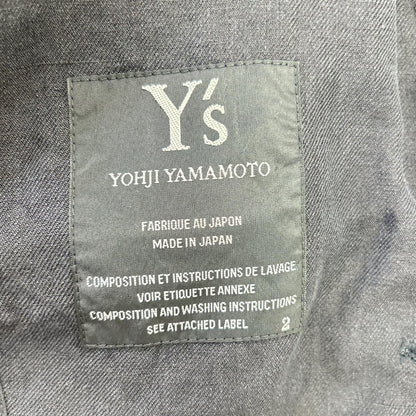 Y's ワイズ ブラック リネン100 デザイン ジャケット ジャケット