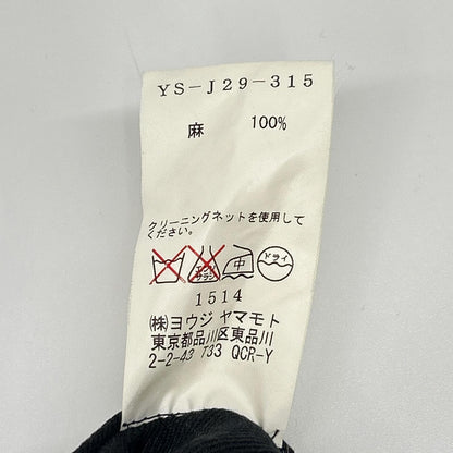 Y's ワイズ ブラック リネン100 デザイン ジャケット ジャケット