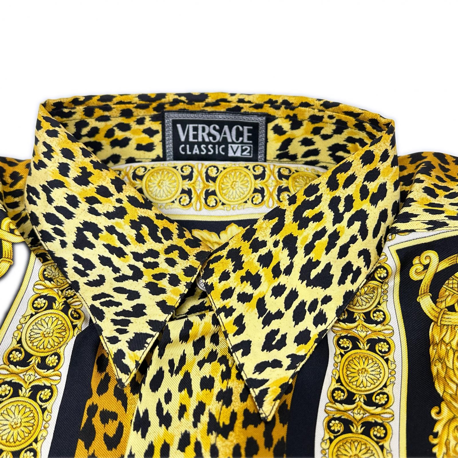 VERSACE CLASSIC ヴェルサーチクラシック 08304255 レオパード バロック シャツ トップス