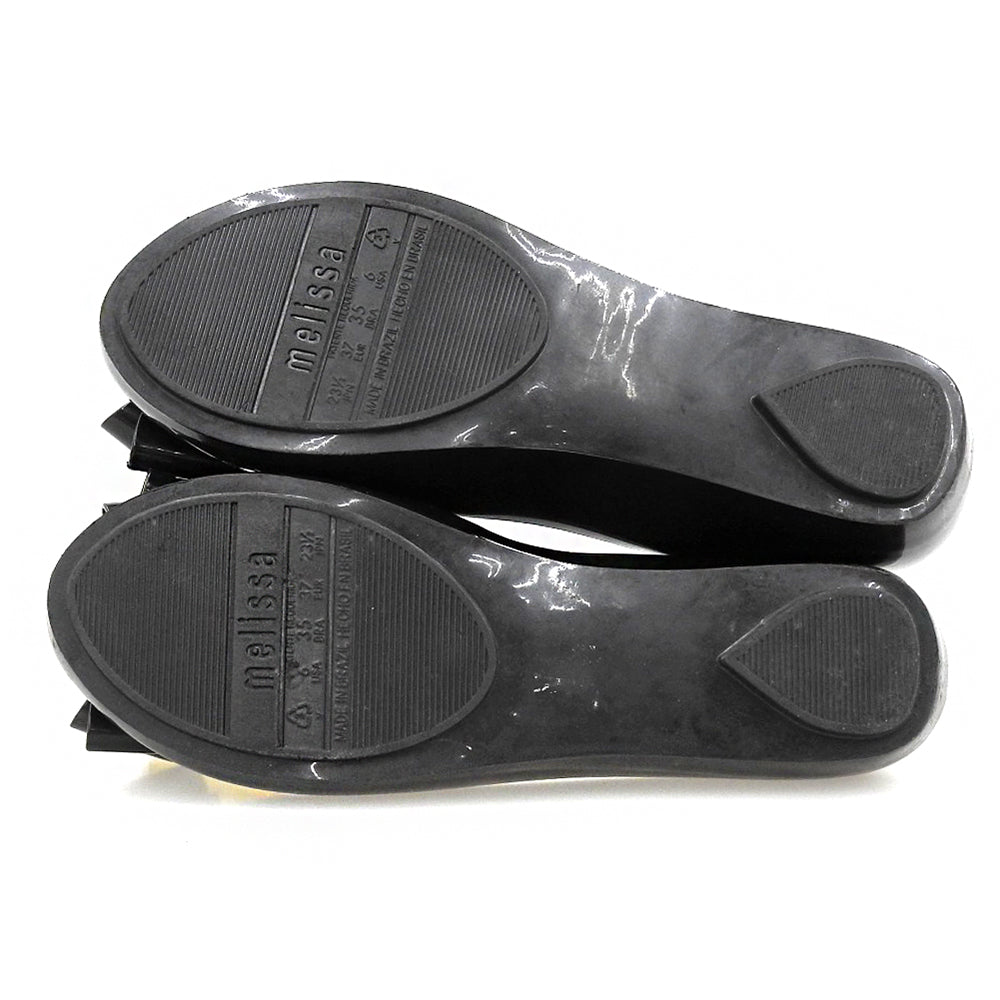 VivienneWestwood ヴィヴィアンウエストウッド メリッサ リボン バレエシューズ PVC レディース ブラック 23 1/2 シューズ