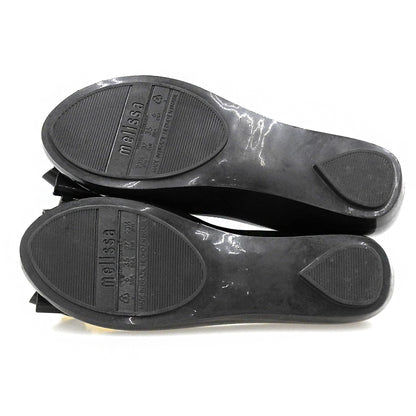 VivienneWestwood ヴィヴィアンウエストウッド メリッサ リボン バレエシューズ PVC レディース ブラック 23 1/2 シューズ