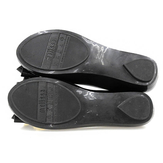 VivienneWestwood ヴィヴィアンウエストウッド メリッサ リボン バレエシューズ PVC レディース ブラック 23 1/2 シューズ