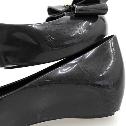 VivienneWestwood ヴィヴィアンウエストウッド メリッサ リボン バレエシューズ PVC レディース ブラック 23 1/2 シューズ