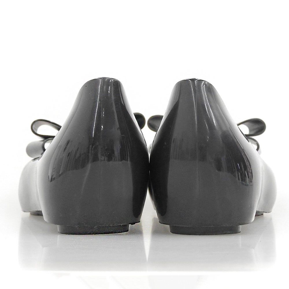 VivienneWestwood ヴィヴィアンウエストウッド メリッサ リボン バレエシューズ PVC レディース ブラック 23 1/2 シューズ