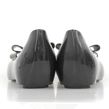 VivienneWestwood ヴィヴィアンウエストウッド メリッサ リボン バレエシューズ PVC レディース ブラック 23 1/2 シューズ