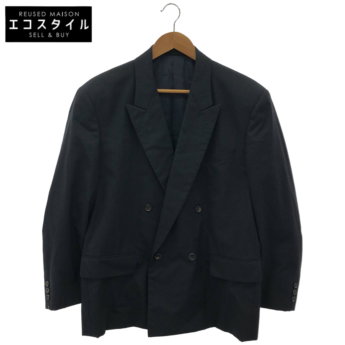 COMMEdesGARCONS HOMME PLUS AD1989 PP-11001S Black 100% wool coordinated set, bottoms