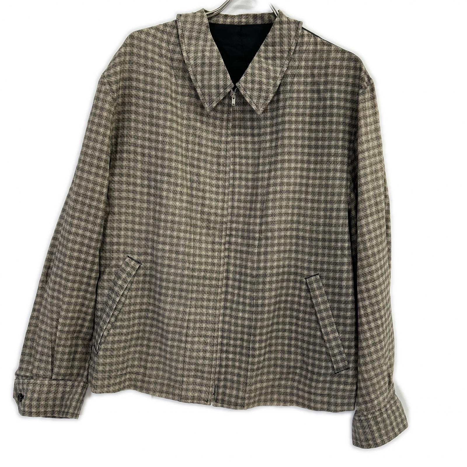 COMMEdesGARCONS HOMME PLUS コムデギャルソンオムプリュス AD1992 PJ-110820 ブラウン チェック ジップ ジャケット ジャケット