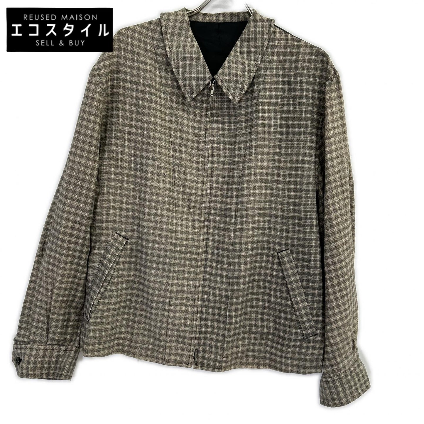 COMMEdesGARCONS HOMME PLUS コムデギャルソンオムプリュス AD1992 PJ-110820 ブラウン チェック ジップ ジャケット ジャケット