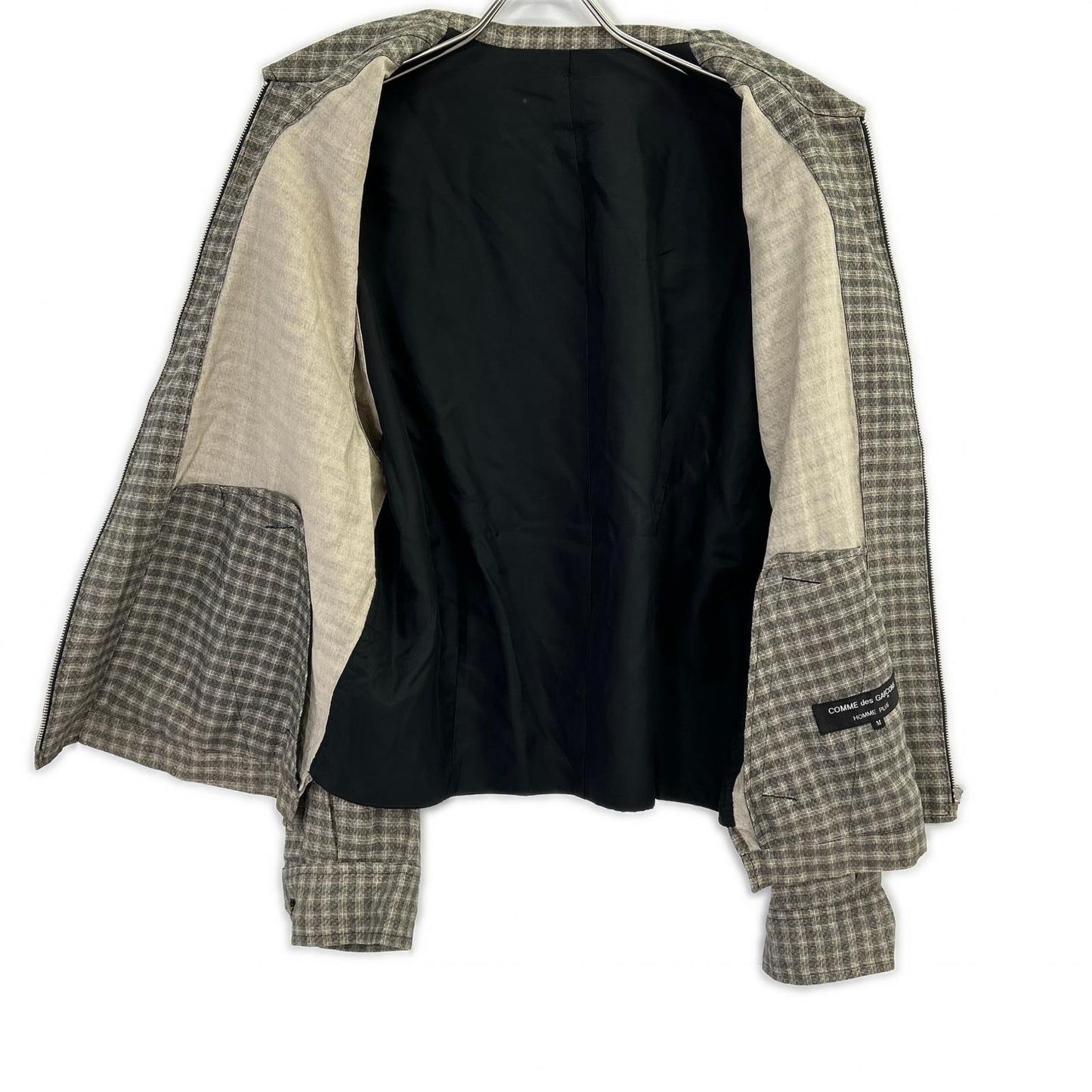 COMMEdesGARCONS HOMME PLUS コムデギャルソンオムプリュス AD1992 PJ-110820 ブラウン チェック ジップ ジャケット ジャケット