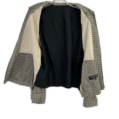 COMMEdesGARCONS HOMME PLUS コムデギャルソンオムプリュス AD1992 PJ-110820 ブラウン チェック ジップ ジャケット ジャケット