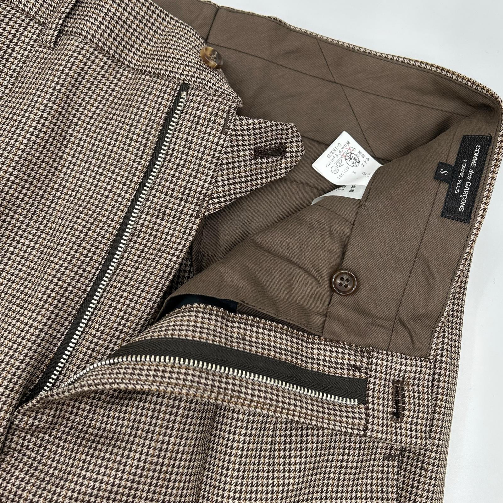 COMMEdesGARCONS HOMME PLUS コムデギャルソンオムプリュス AD1991　90ｓ　PJ-0503S ブラウン ハウンドトゥース ウール セットアップ スーツ スーツ セットアップ