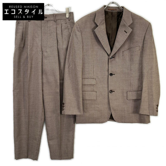 COMMEdesGARCONS HOMME PLUS コムデギャルソンオムプリュス AD1991　90ｓ　PJ-0503S ブラウン ハウンドトゥース ウール セットアップ スーツ スーツ セットアップ