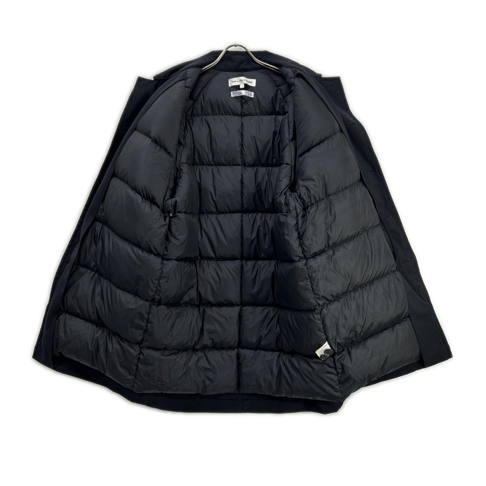 COMMEdesGARCONS SHIRT コムデギャルソンシャツ D-TK9210 ブラック ウール×ナイロン シャツ ダウンジャケット ジャケット
