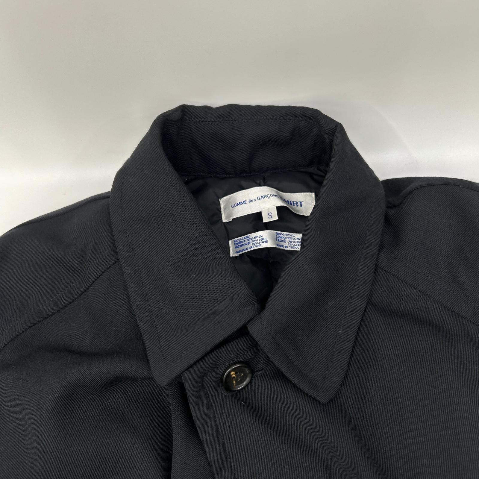 COMMEdesGARCONS SHIRT コムデギャルソンシャツ D-TK9210 ブラック ウール×ナイロン シャツ ダウンジャケット ジャケット