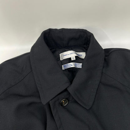 COMMEdesGARCONS SHIRT コムデギャルソンシャツ D-TK9210 ブラック ウール×ナイロン シャツ ダウンジャケット ジャケット
