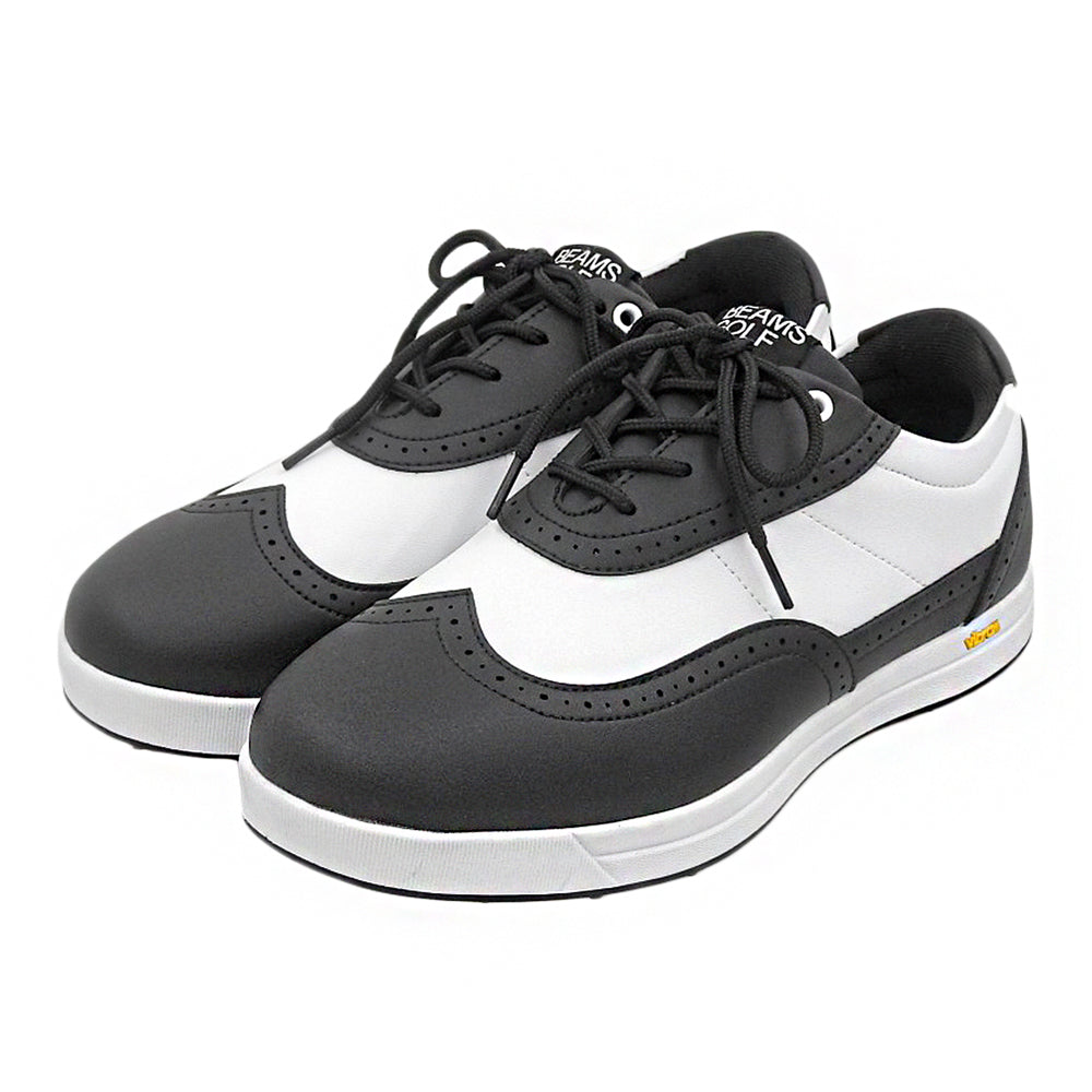BEAMS GOLF ビームスゴルフ 未使用 ウイングチップ スパイクレスシューズ メンズ ブラック×ホワイト 26cm シューズ