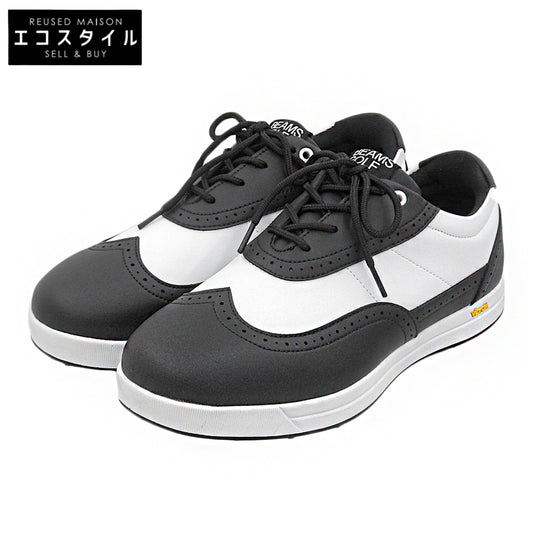 BEAMS GOLF ビームスゴルフ 未使用 ウイングチップ スパイクレスシューズ メンズ ブラック×ホワイト 26cm シューズ