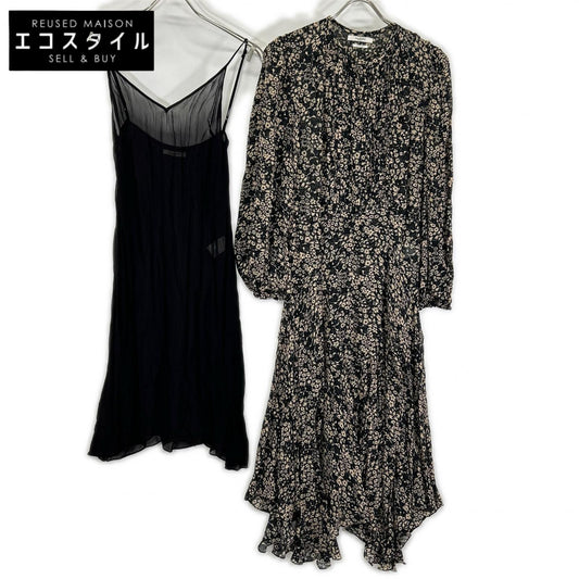 ISABEL MARANT ETOILE イザベル マラン エトワール 78-06-06-06006 ブラック×ベージュ 花柄 長袖 ワンピース ワンピース