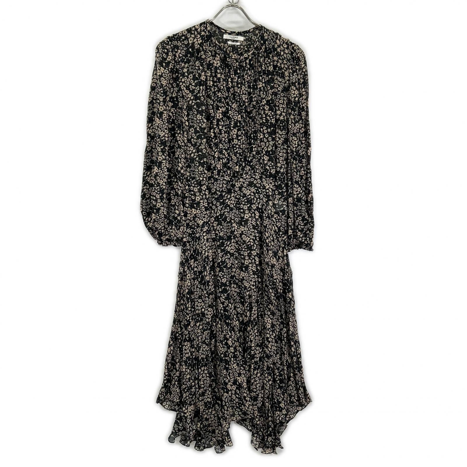 ISABEL MARANT ETOILE イザベル マラン エトワール 78-06-06-06006 ブラック×ベージュ 花柄 長袖 ワンピース ワンピース